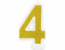 Party Deco Number svíčka s třpytkami - 4 - 1 ks univerzální