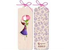 Cozywood Dřevěná záložka Rose
