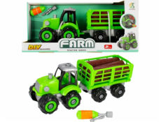 Mega Creative Tractor na zatáčení s přívěsem na Mega Creative klády