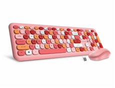Set klávesnice + myš Connect IT FASHION combo bezdrátová růžová (+1x AAA +1x AA baterie zdarma), CZ + SK layout