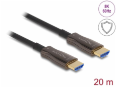 Delock Aktivní optický kabel HDMI s kovovým pancéřováním, 8K 60 Hz, 20 m