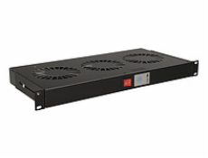 19  1U 3 ventilátory s bimetalovým termostatem RAL černá do 19  lišt VJ19-3-T-B