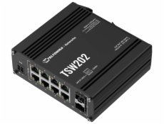 Teltonika TSW202 průmyslový L2 manažovaný switch, 8x PoE+ 10/100/1000, 2x SFP, bez zdroje