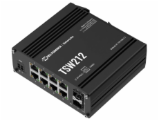 Teltonika TSW212 průmyslový L2 manažovaný switch, 8x 10/100/1000, 2x SFP, bez zdroje