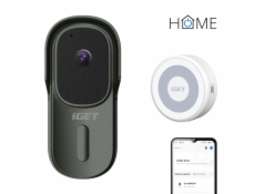 iGET HOME Doorbell DS1 Anthracite + CHS1 White - WiFi bateriový videozvonek, set s reproduktorem, CZ