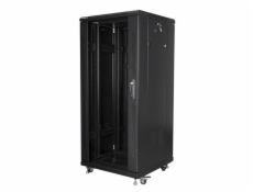 Stojacia skriňa Rack 19 27U 600x600mm čierna (presklené dvierka)