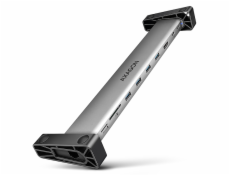 AXAGON HMC-10HLS, USB 5Gbps hub, 4x USB-A, HDMI 4k/60Hz, RJ-45 GLAN, SD/mSD, PD 100W, kabel 25cm