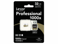 Lexar microSDHC 1000x       32GB UHS-II s USB 3.0 citacka