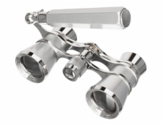 Divadelní kukátko Levenhuk Broadway 325E s lorňonem stříbrné