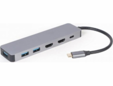  Rozbočovač USB-C USB-C PD Adaptér HDMI x2 USB 3.0 x3