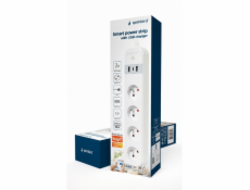 Chytrá napájecí lišta Tuya 4xFR 2xUSB-A 1xUSB-C Bílá
