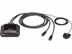  2portový 4K kabelový přepínač USB-C DP KVM