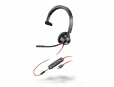 Poly náhlavní souprava Blackwire 3315, 3,5 mm jack + USB-C/A adaptér, mono