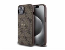 Guess PU Leather 4G Colored Ring MagSafe Zadní Kryt pro iPhone 14 Brown Nové