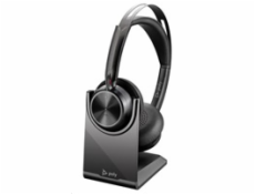 Poly bezdrátová náhlavní souprava Voyager Focus 2, BT700 USB-C adaptér, stereo, nabíjecí stojánek