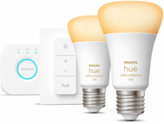 Startovací sada Philips Hue Bridge + 2 x E27 8W WA žárovka + vypínač (929002468406)