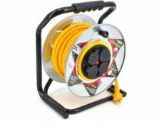 AWTools prodlužovací kabel kovový buben žlutý Heavy Duty 50m 3x1,5 mm 16A, 3680W, IP44 (AW70261)