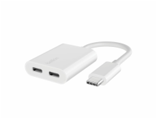 Belkin RockStar USB-C Audio- and Charge Adapter, white F7U081btWH