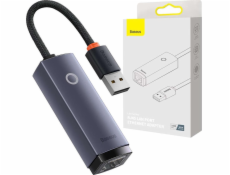 Adaptér Baseus Sieťový adaptér USB A - RJ45, čierny