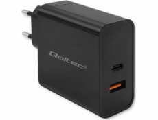 Nabíječka Qoltec Super Quick PD nabíječka | 1xUSB-C | 1xUSB | 90W | 5-20V | 2,4-4,35A | Černá