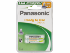 1x2 Panasonic Aku NiMH Micro AAA 750 mAh Ready to Use DECT