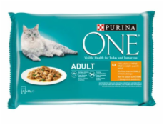 Mokré krmivo pro kočky ONE, kuřecí maso, 4 × 85 g