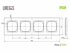 Čtyřmístné křeslo LIREGUS EPSILON, lesklé bílé sklo