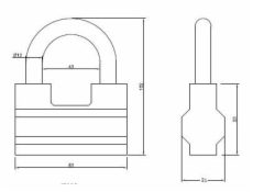 Visací zámek Wushi A-80, 80 x 100 mm