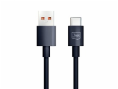 3mk datový kabel Hyper Cable USB-A/USB-C 1,2m 5A, černá