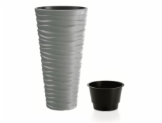 Květináč Prosperplast SAND SLIM šedý kámen 29,6 cm 
