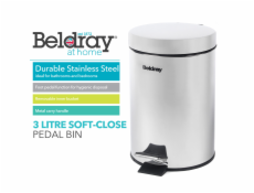 Beldray LA038098SSAFEU7 3litrový Soft-Close pedálový koš SS