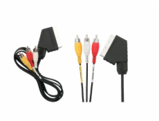 Kábel BLOW SCART M, 3XRCA M, 1,5m, čierny 91-145