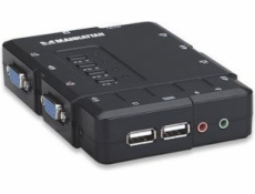 Manhattan Switch KVM Switch, 4-Port, USB, Audio 151269