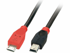 Lindy microUSB - miniUSB USB kábel 0,5 m čierny (31717)