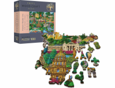 Trefl Drevené puzzle 1000 Francúzsko - známe miesta