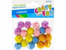Craft with Fun CF DECK DEKORÁCIA POMPON KAŠMIEROVÁ FARBA 20KS 2CM12/144