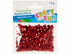 Gombík Craft so zábavnými flitrami kovový červený 8mm (384020)