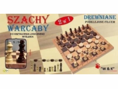 W&K šach, drevená dáma 2v1