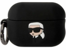 Karl Lagerfeld Case Karl Lagerfeld KLAP2RUNIKK kryt Apple AirPods Pre 2 čierno / čierny Silikónový Karl Head 3D