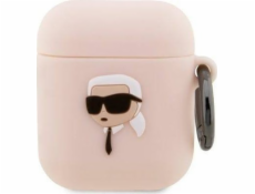 Karl Lagerfeld Case Karl Lagerfeld KLA2RUNIKP Apple AirPods 2/1 kryt ružový/ružový Silikónový Karl Head 3D