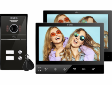 Eura Video interkom EURA VDP-80C5 - dvojradový, čierny, 2x LCD 7'', FHD, podpora 2 vstupov, 1080p kamera, RFID čítačka, povrchová montáž