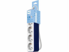 Philips PREDLŽOVACÍ KÁBEL NAPÁJANIE PHILIPS NAPÁJACÍ PÁSOK Bielo-MODRÝ 4 ZÁSUVKY 1,5M CHP2145U/60