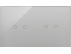 Kontakt-Simon Touch rámčeky S54 Dotykový dotykový panel, 2 moduly, 2 horizontálne dotykové polia + 2 horizontálne dotykové polia, strieborná hmla DSTR222/71