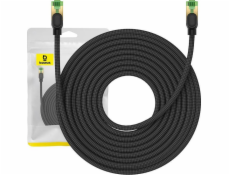 Pletený sieťový kábel Baseus kategórie 8 Baseus Ethernet RJ45, 40 Gb/s, 15 m (čierny)