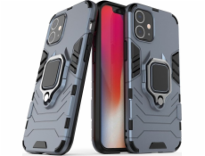 Kryt hybridného puzdra Hurtel Ring Armor armored + magnetický držiak iPhone 12 mini modrý univerzálny