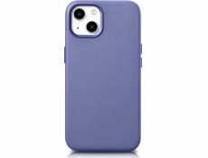 iCarer iCarer Case Kožený kryt puzdro z prírodnej kože pre iPhone 14 svetlo fialovej (WMI14220705-LP) (kompatibilný s MagSafe)