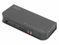 DIGITUS DS-12874 KVM Switch, 2x1 HDMI, HDMI Out, USB, 4Kx2K@60Hz, černá