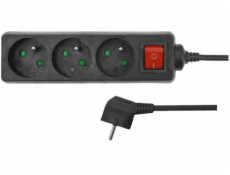 AWTools predlžovací kábel 3 zásuvky 5 m čierny (AW24687)