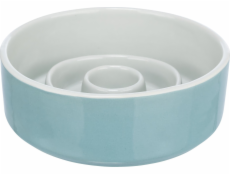 Trixie Slow Feeding, keramická miska, pro psy/kočky, šedá/modrá, 0,45 l/? 14 cm, zpomalení příjmu potravy