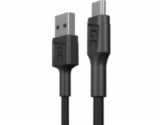 Green Cell KABGC23 USB kábel USB 2.0 0,3 m USB A Micro-USB B Čierna